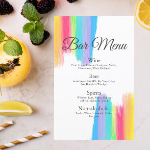 Rainbow Watercolor Chic LGBTQ Menu de Bebidas Case