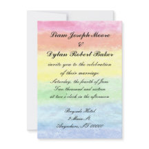 "Rainbow Watercolor" Convites De Casamento