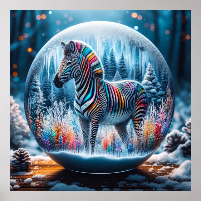 Rainbow Zebra Poster (Frente)