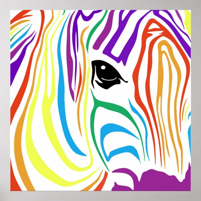 Rainbow Zebra Poster (Frente)