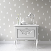 Raindrop Pattern Sage Green Wallpaper para Nursery