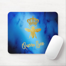 RAINHA ABELHA moderno Mouse Pad Dourado & Azul bes