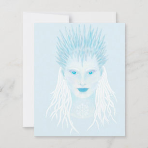 Rainha azul-gelada de inverno com coroa gelada