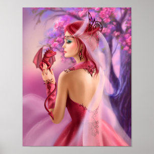 Rainha bonita da mulher da fantasia do poster e