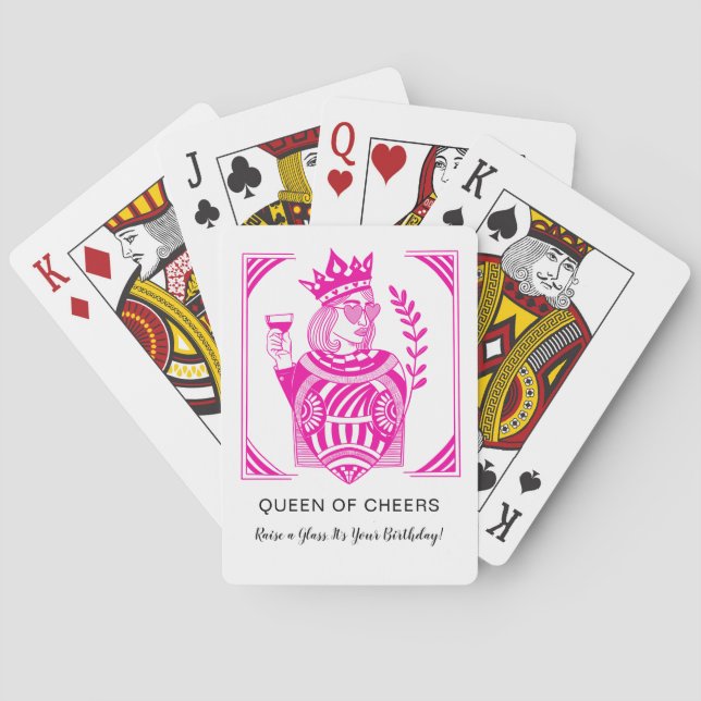 Rainha de Aplausos Cartas de Baralho de Aniversári (Verso)