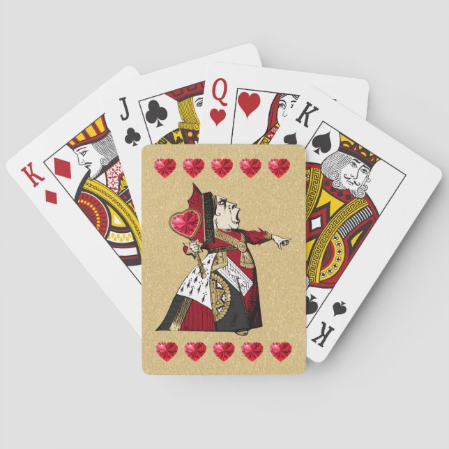 Rainha de Copas Dourada de Cartas de Baralho (Verso)