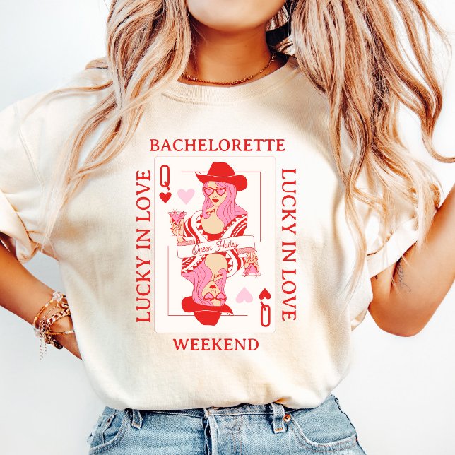 Rainha de Copas Solteira Camiseta Custom Horrorosa (queen of hearts bachelorette, funny bachelorette party shirt, lousy t-shirt bachelorette theme, cust)