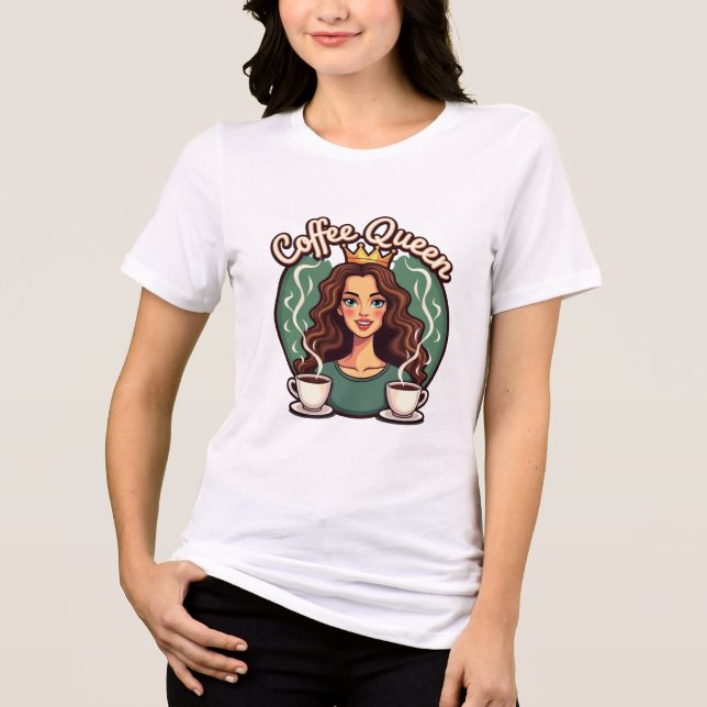 Rainha do Café: Mulher Regal com Coroa e Café (Frente)