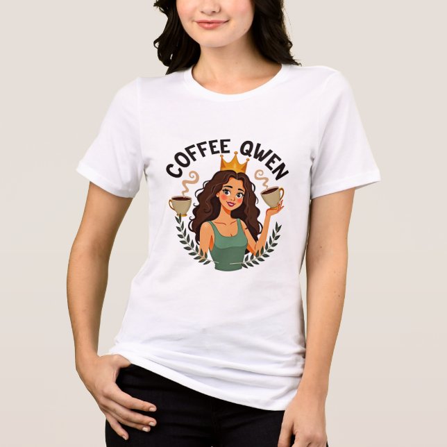 Rainha do Café: Mulher Regal com Coroa e Café (Frente)