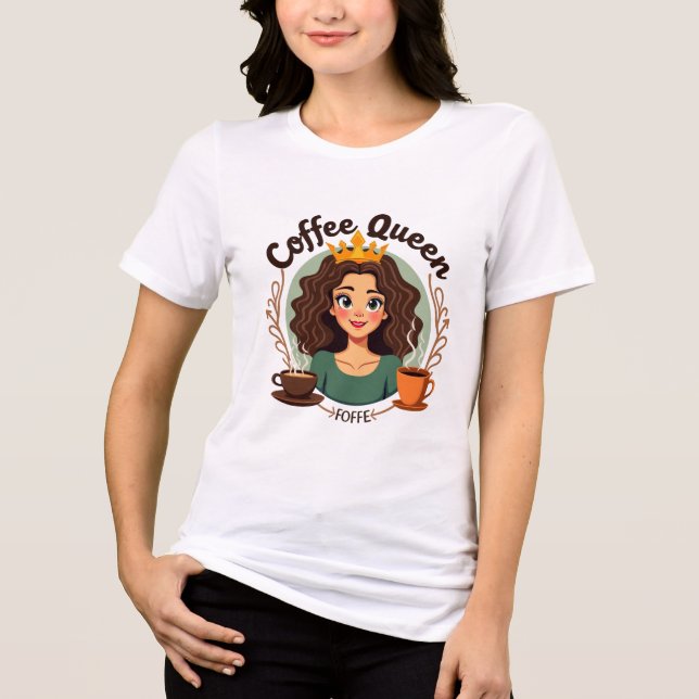 Rainha do Café: Mulher Regal com Coroa e Café (Frente)