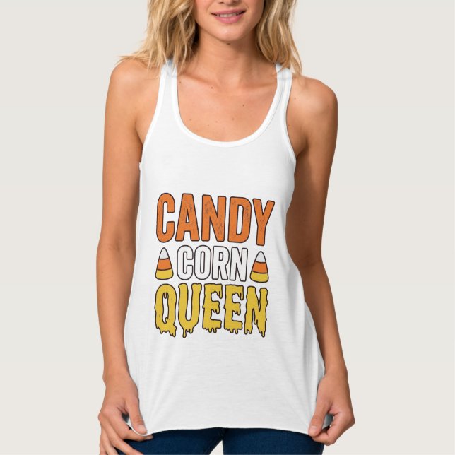 Rainha do Candy Corn Design de Camiseta de Hallowe (Frente)