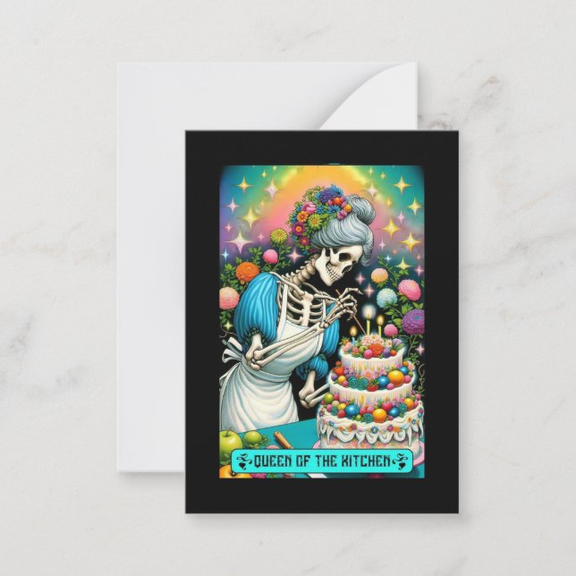 Rainha do Cartão de Tarô da Cozinha (Frente)