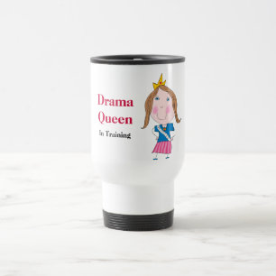 Rainha do drama na caneca de viagem do treinamento