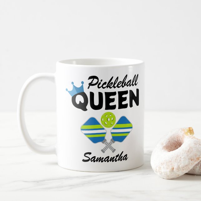 Rainha do Pickleball Caneca de Café Pickleball (Com Donut)