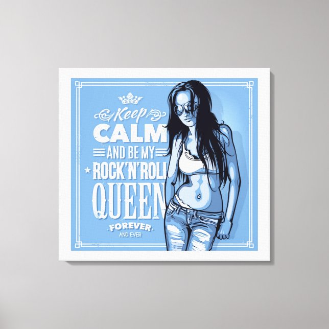 Rainha do Rock & Roll Impressão em Tela Esticada (Frente)