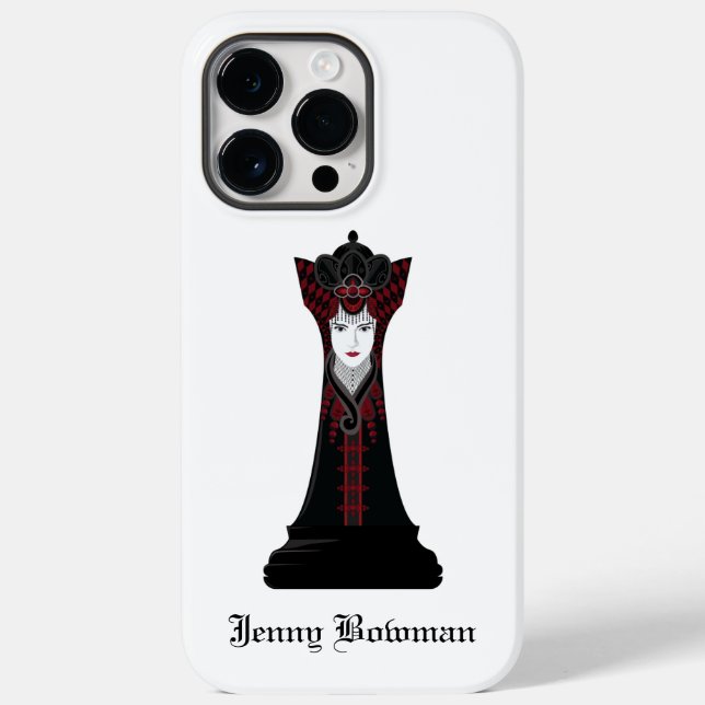 Rainha do Xadrez Preta / Nome Personalizado iP do  (Verso)