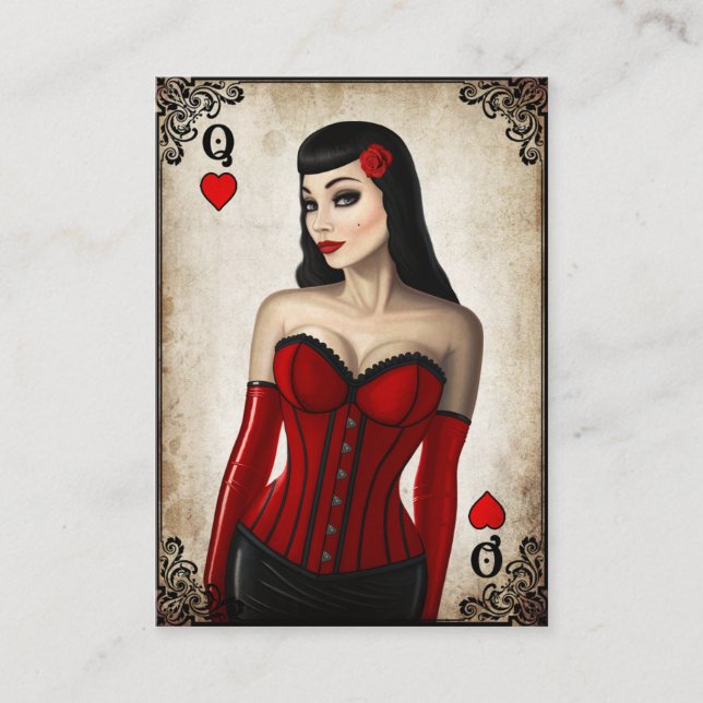 Rainha dos corações - cartão de visita (Frente)