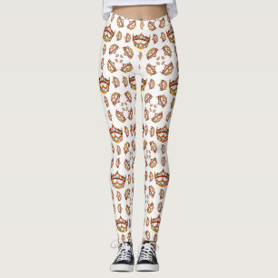 Rainha dos Corações Douradas Crowns Tiaras legging