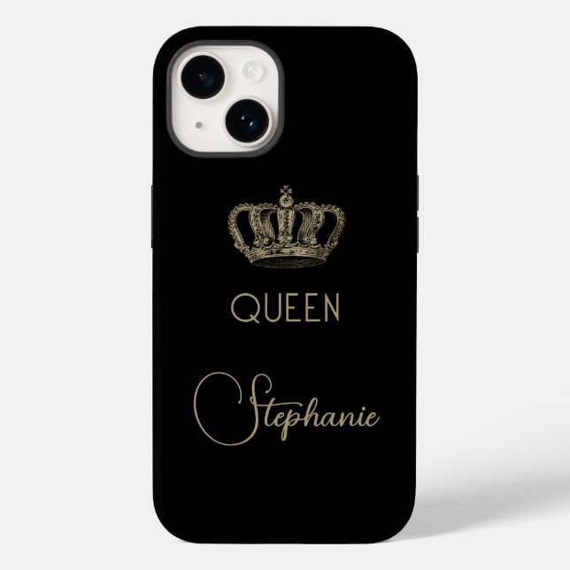 Rainha Dourada Personalizada de Royalties a Preto (Verso)