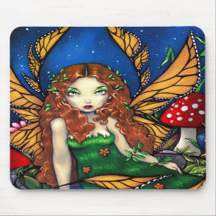 "Rainha feericamente de cabelo vermelha" Mousepad