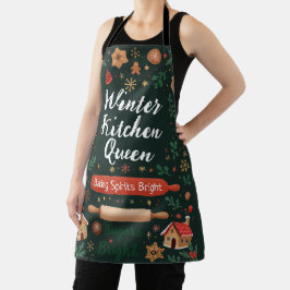 Rainha Feriado Baking Apron da Cozinha Invernal