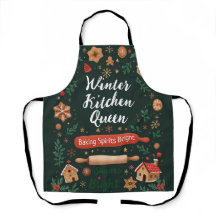 Rainha Feriado Baking Apron da Cozinha Invernal