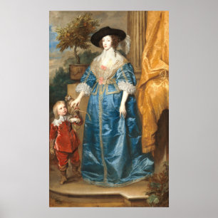 Rainha Henrietta Maria - Poster de Van Dyck Fine A