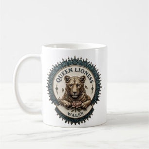 Rainha Leoa. Caneca de Café do País de Gales