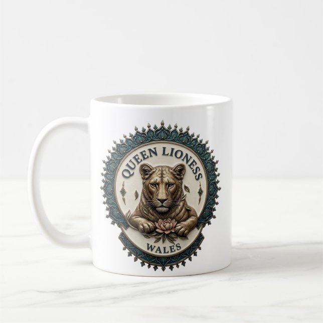 Rainha Leoa. Caneca de Café do País de Gales (Esquerda)