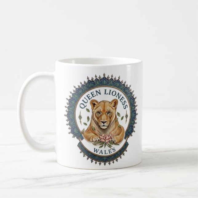 Rainha Leoa. Caneca de Café do País de Gales (Esquerda)