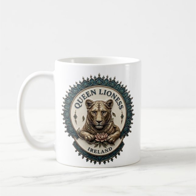 Rainha Leoa. Caneca de Café Irlanda (Esquerda)