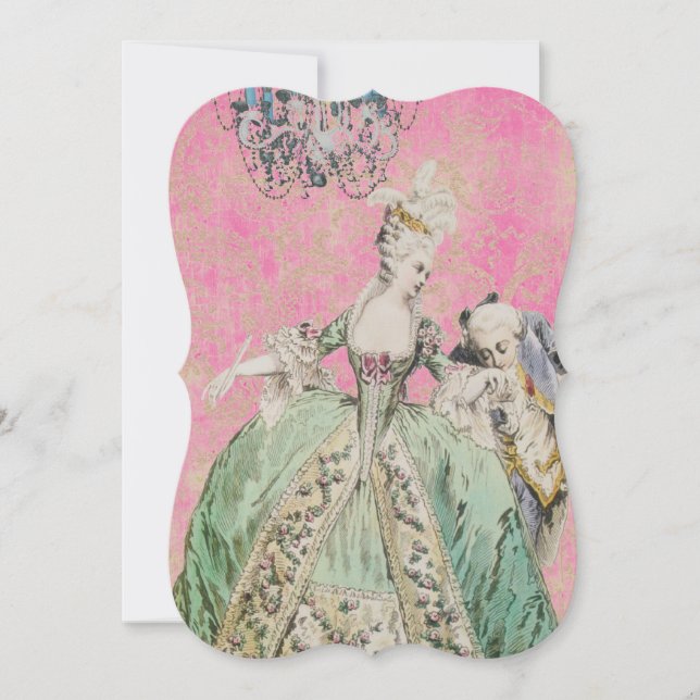 Rainha Marie Antoinette - Convites / RSVP (Frente)