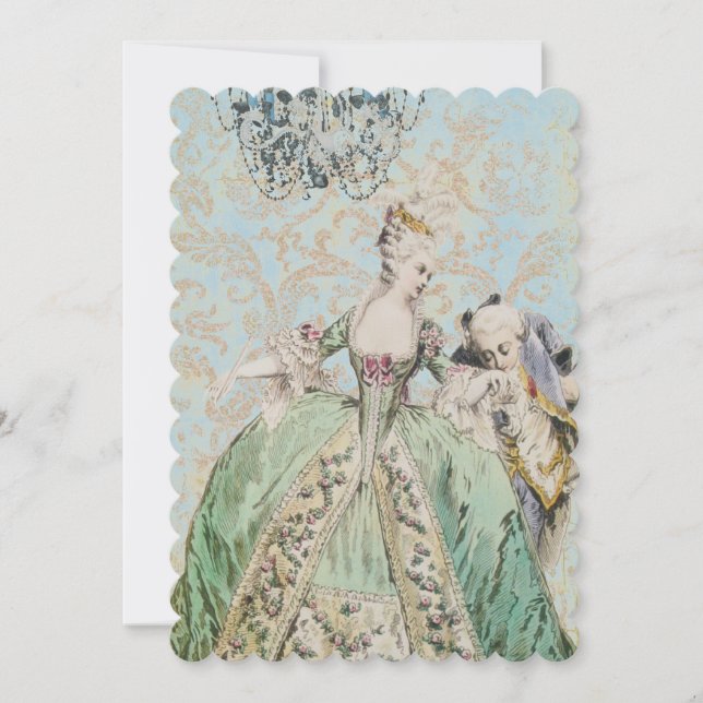 Rainha Marie Antoinette - Convites / RSVP (Frente)