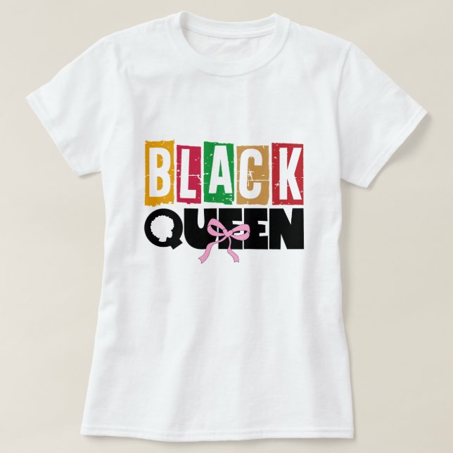 Rainha Negra - Camisa T Mês de História Negra (Frente do Design)