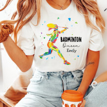 Rainha Personalizada de Badminton Colorida Abstrat