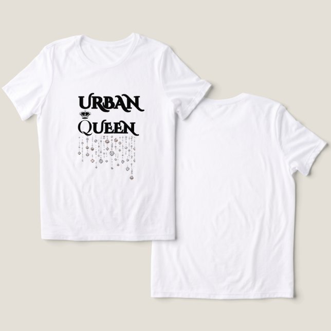 RAINHA PRETA E BRANCA DIAMANTE RARO MULHERES (Design Frente e Verso)