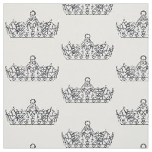 rainha preto e branco do tecido da tiara da coroa