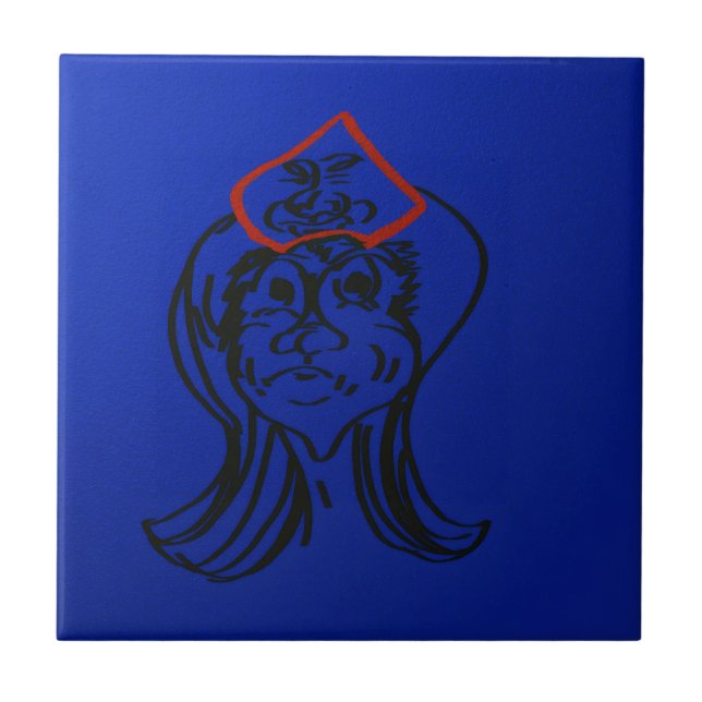 Rainha Relutante Animação Azulejo Cerâmico (Frente)