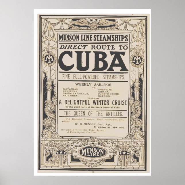 Rainha Vintage do Poster de viagens das Antilhas (Frente)