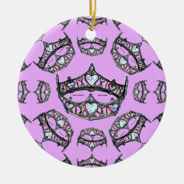 Rainhas Corações Prateadas Coroas Tiaras ornamento (Frente)