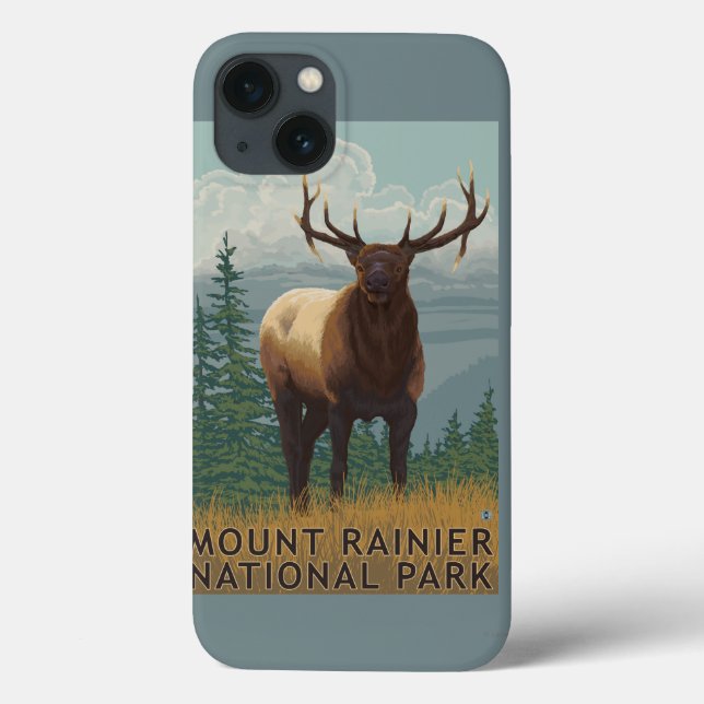 Rainier National Park, WashingtonElk Scene (Verso)