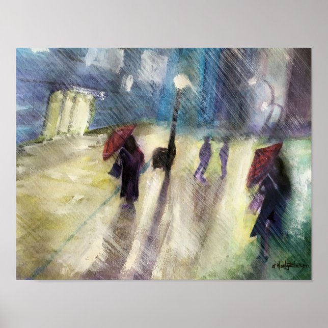 Rainy Cityscape - Poster (Frente)