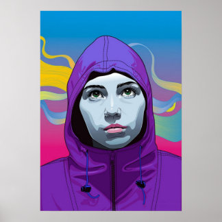 Rainy Day Girl Poster