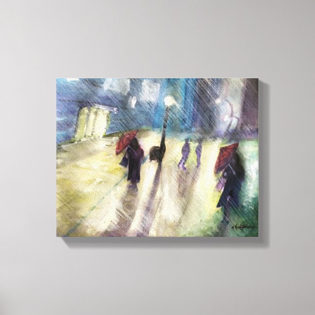 RAINY NOITE , - aquarela, canvas (Frente)