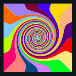 Raio-arco-íris Groovy psicedélico pop art poster<br><div class="desc">com um design de groovy,  fedorento,  de espirais psicodélicos arco-íris inspirados na pop-arte dos anos 60 e 70. Este design alegre,  colorido e brilhante traz um sorriso.</div>