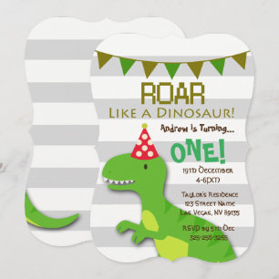 Raio Como um Convite de Aniversário de Dinossauro