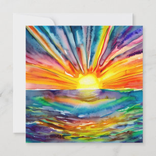 Raios Coloridos do Sol sobre a Reflexão da Água Ar