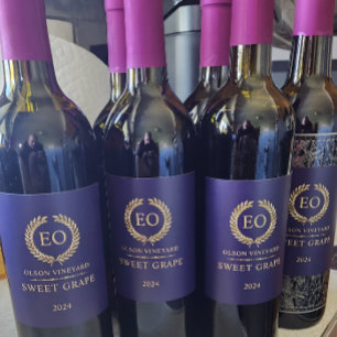 Raiva Dourada Elegante De Laurel No Rótulo Do Vinh