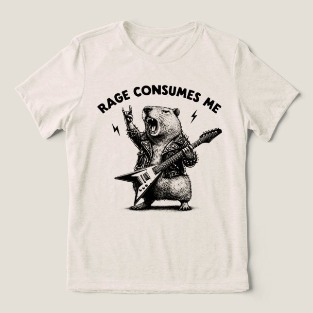 Raiva Me Consome Capivara Rock On (Design frontal)