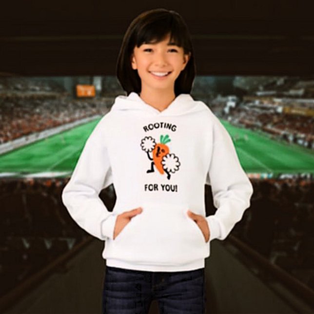 Raiz Para Você - Carrot Cheerleader Kids Hoodie (Criador carregado)